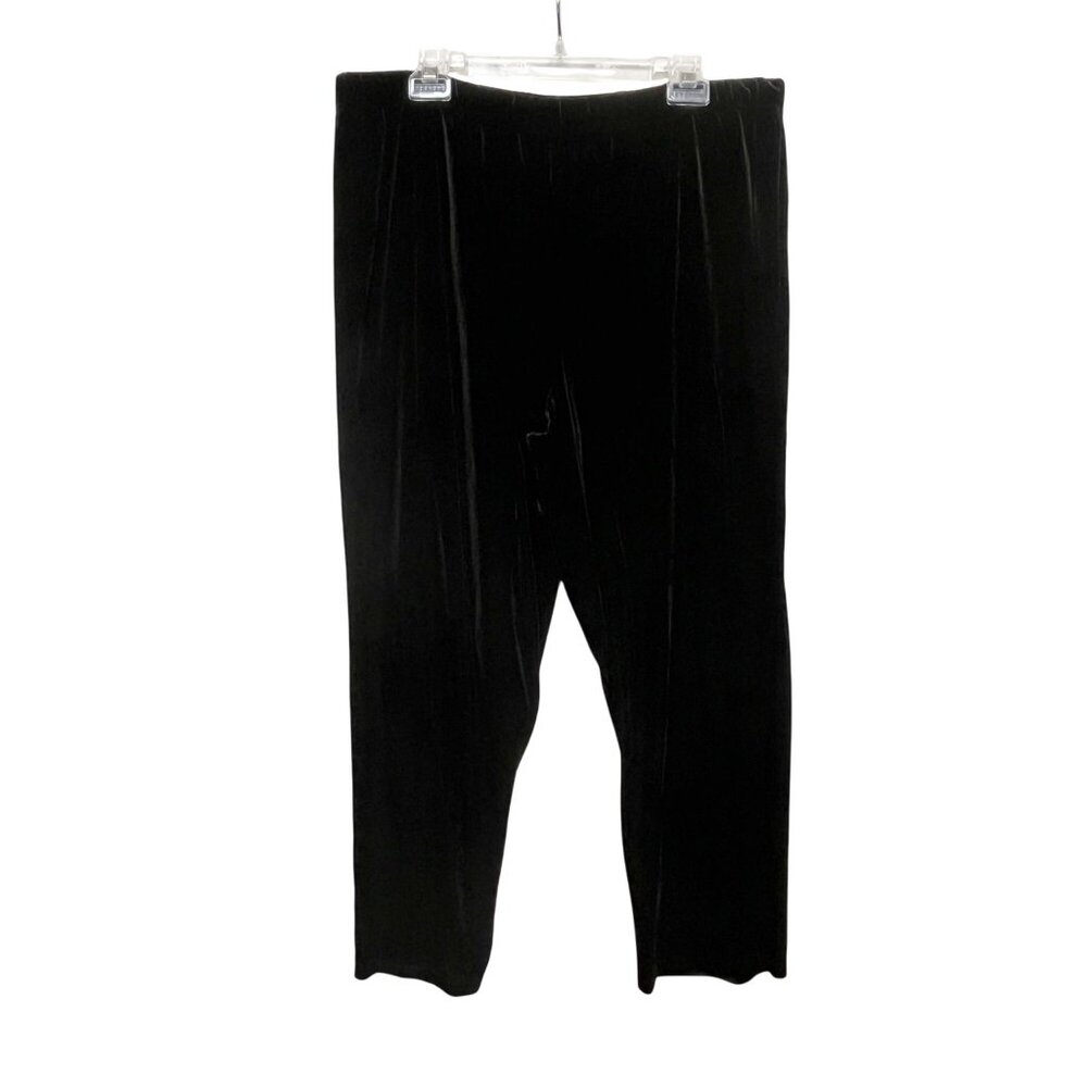 Alfred Dunner Womens Classic Fit Tapered‎ Leg Stretch Black Velvet Pants 18W